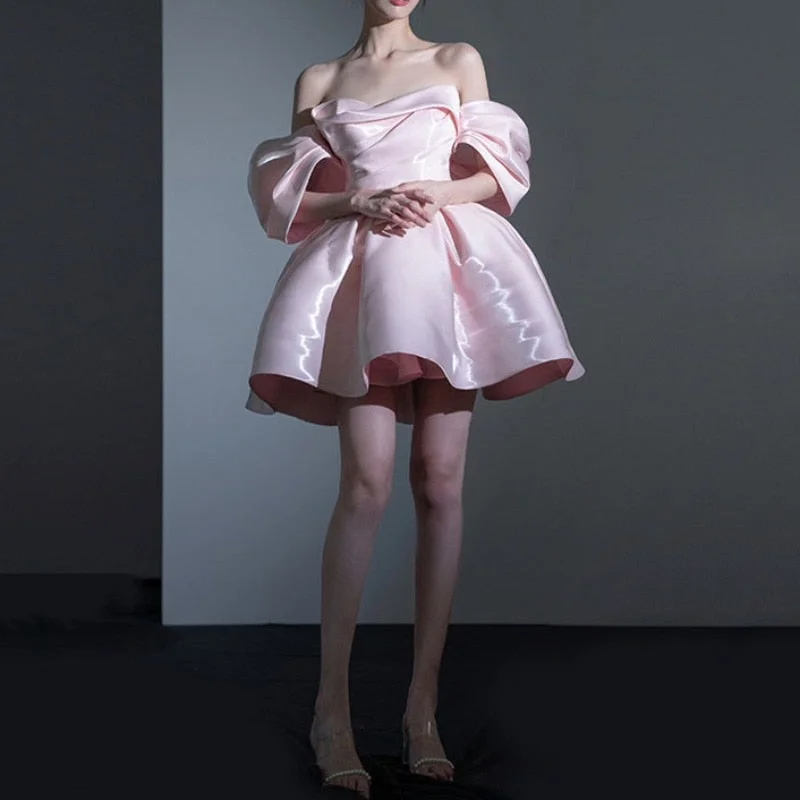 Cinessd fashion inspo Luxury Design Pink Slash Neck Quinceanera Dresses for Women 2023 Summer New Strapless Sleeveless Evening Short Evening Dress Cinessd fashion inspo Luxury Design Pink Slash Neck Quinceanera Dresses for Women 2023 Summer New Strapless Sleeveless Evening Short Evening Dress