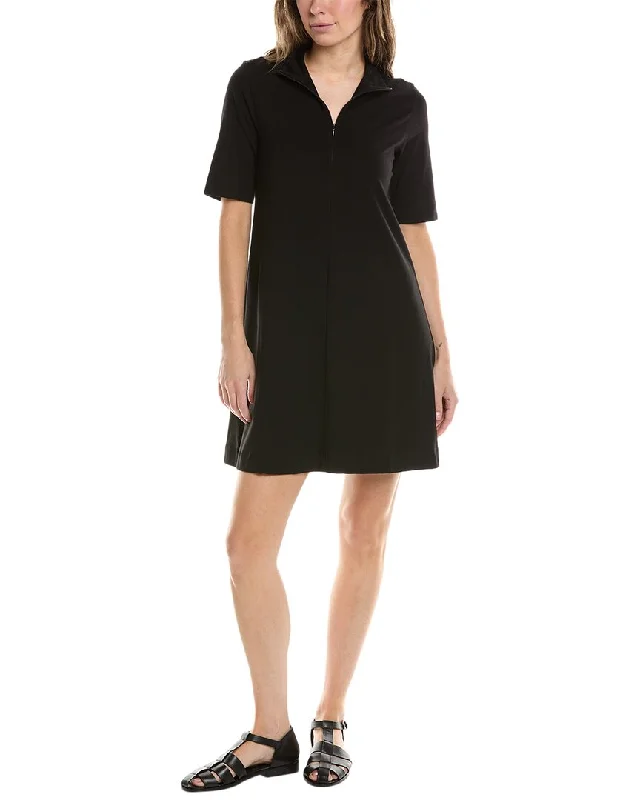 ATM Anthony Thomas Melillo Zip Front Mini Dress Comfortable Fit-and-Flare Mini Dress