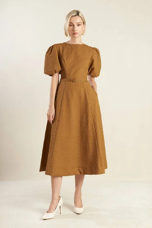 CAN'T STOP ME WOVEN MIDI DRESS Trendy Knit Midi Dress