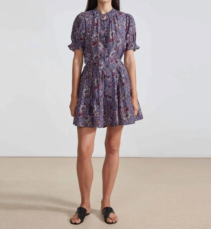 Las Alturas Mini Dress In Dutch Floral Comfortable Off-Shoulder Mini Dress