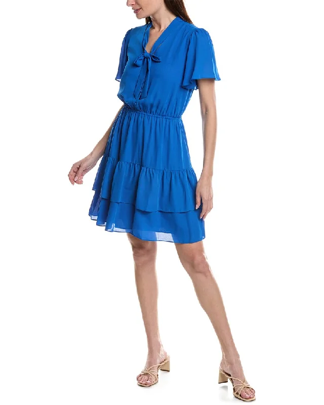 Nanette Nanette Lepore Crepe Chiffon Mini Dress Elegant Off-Shoulder Dress Mini