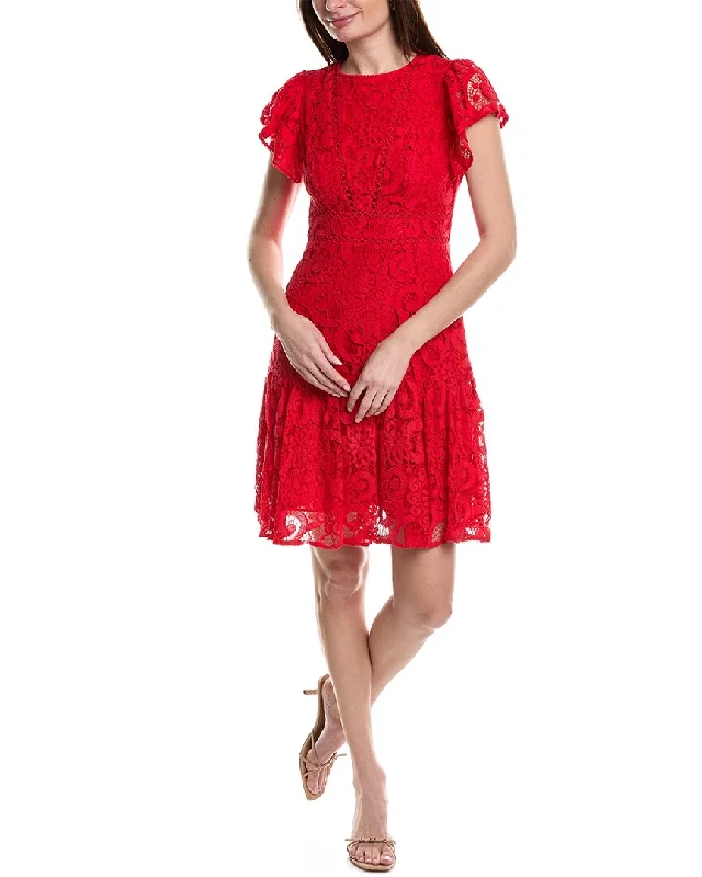 Nanette Nanette Lepore Valentina Re-Embroidered Mini Dress Comfortable Linen Mini Dress