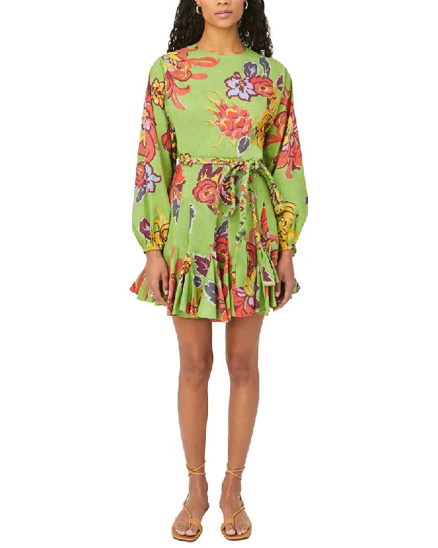 RHODE Ella Mini Dress Classic Floral Print Mini Dress