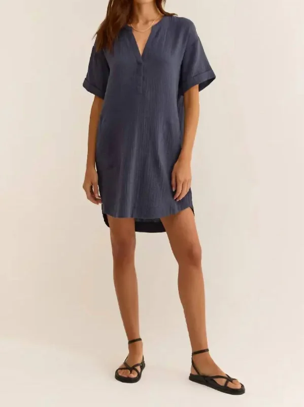 Talia Gauze Mini Dress In Supernova Cozy A-Line Mini Dress