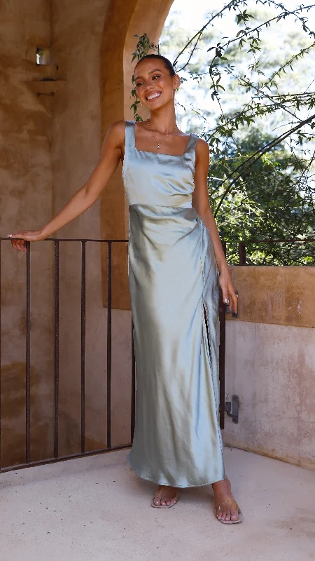 Alaria Maxi Dress - Sage Classic V-Neck Maxi Dress