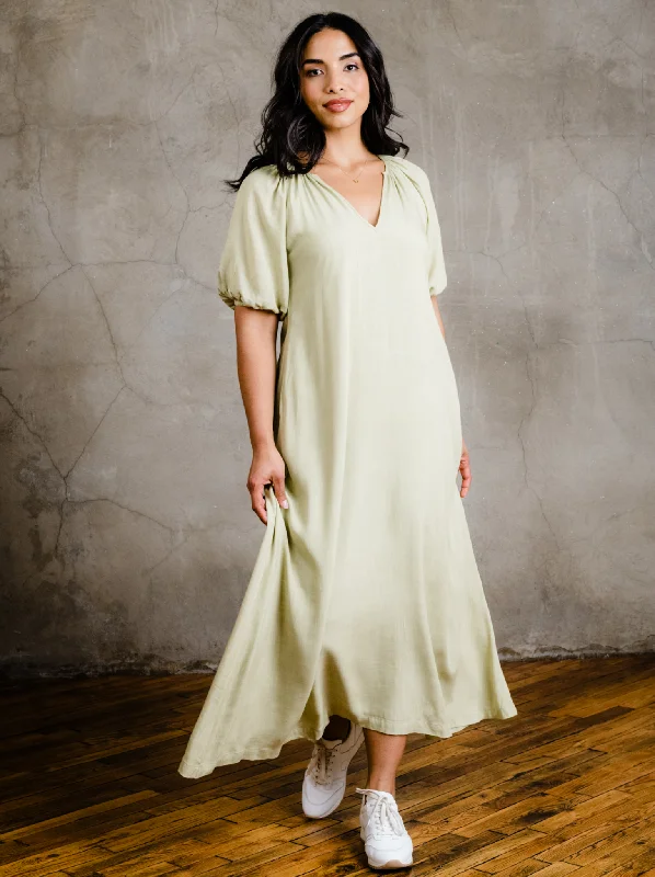 Amari Puff Sleeve Maxi Dress - Pear Comfortable Cotton Maxi Dress