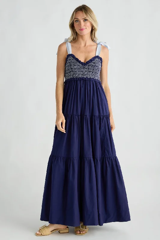 Free People Bluebell Solid Maxi Dress Elegant Maxi Dress with Ruffles