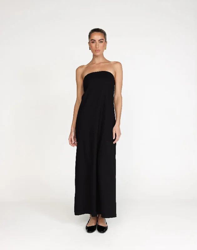 Hati Maxi Dress (Black) Chic Summer Floral Maxi Dress