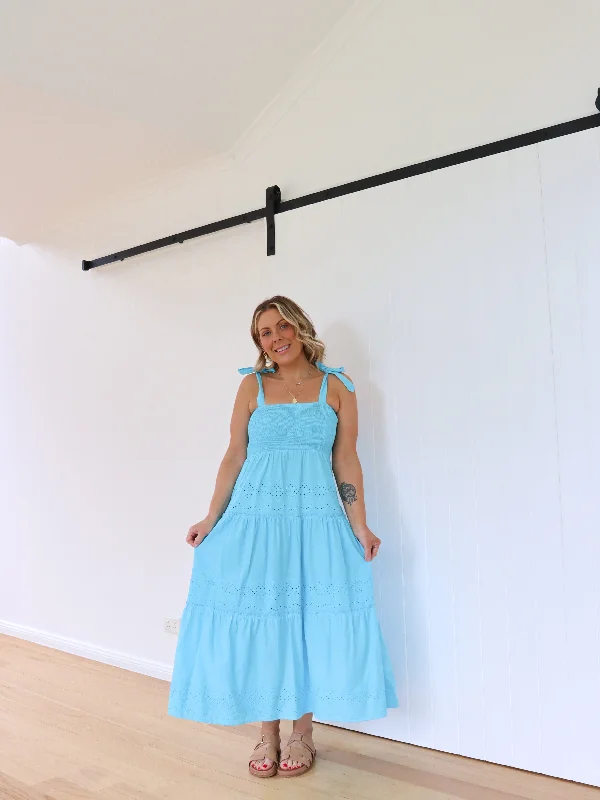 Isla Maxi Dress - Aqua Fashionable Sleeveless Maxi Dress