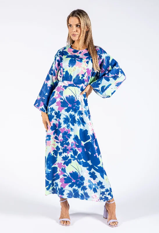 Kimono Style Maxi dress Fashionable Chiffon Tiered Maxi Dress