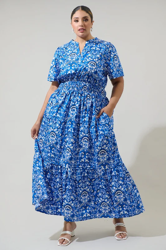 Lulu Floral Belraj Poplin Maxi Dress Curve Elegant Velvet Maxi Dress