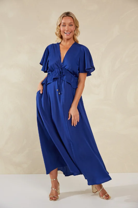 Portofino Frill Maxi Dress - Lago Fashionable Faux Wrap Maxi Dress