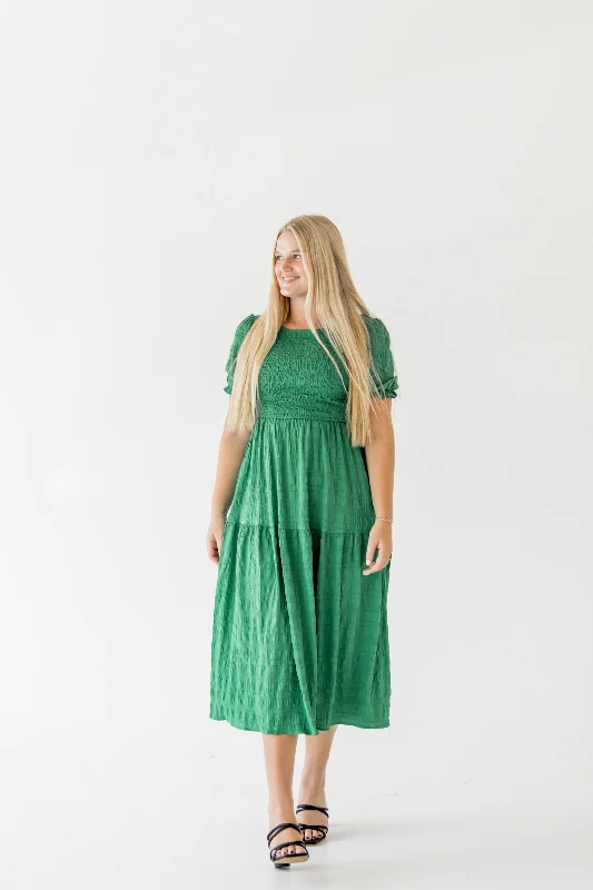 Scarlett Ruffled Maxi Dress | Green Fashionable Printed Maxi Dress