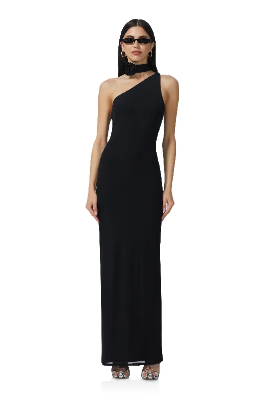 Savoy Maxi Dress - Noir Comfortable Satin Maxi Dress