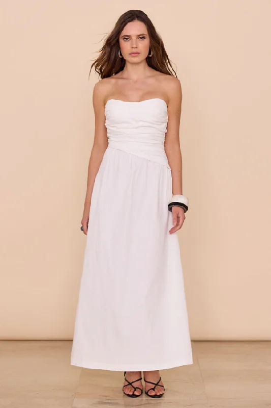 Lyric Maxi Dress Off White Comfortable Fitted Maxi Dress