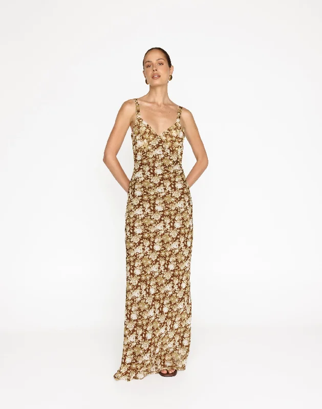 Zaya Maxi Dress (Marigold) Comfortable Flowy Maxi Dress