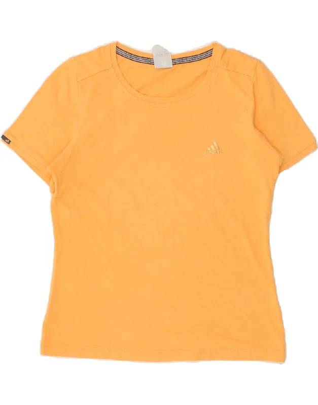 ADIDAS Womens T-Shirt Top UK 12 Medium Yellow Cotton Real Fur Shearling Chenille