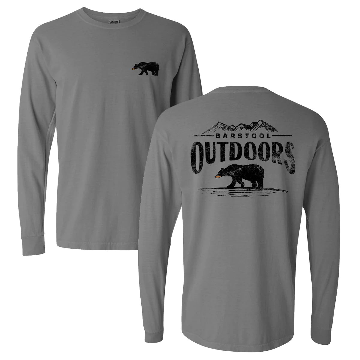 Barstool Outdoors Black Bear Long Sleeve Tee Fashionable Trendy Casual