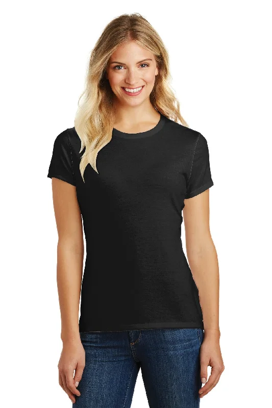 District Women's Perfect Blend CVC Tee. DM108L Notch Collar Peter Pan Collar Cowl Neck