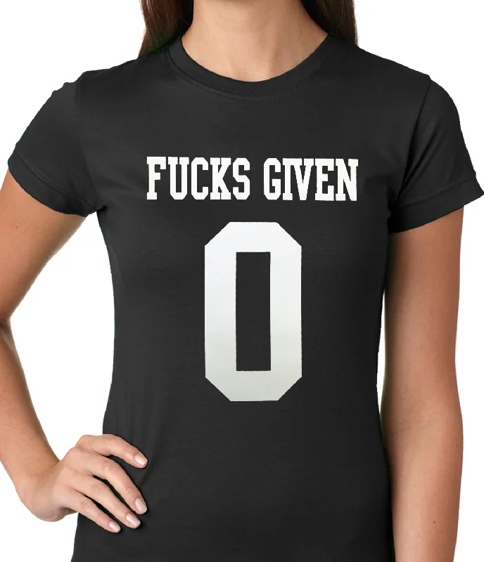 F*cks Given 0 Ladies T-shirt Zippered Front Buttoned Front Snap Front