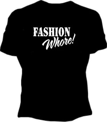 Fashion Whore! Girls T-Shirt Handmade Hand-knitted Hand-woven