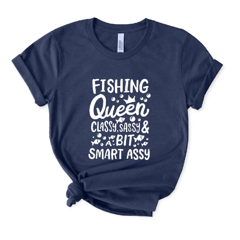 Fishing Queen Classy Sassy T-Shirt for Women Thin T-Shirt Open Front Quick Dry