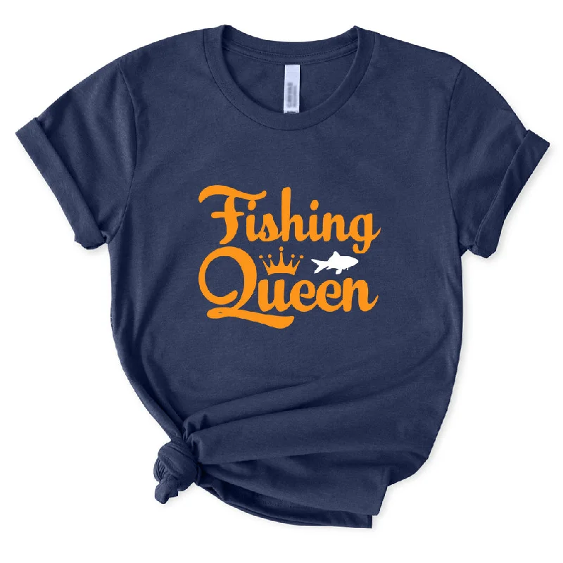 Fishing Queen T-Shirt for Women Satin Blend Silk Blend Wool Blend