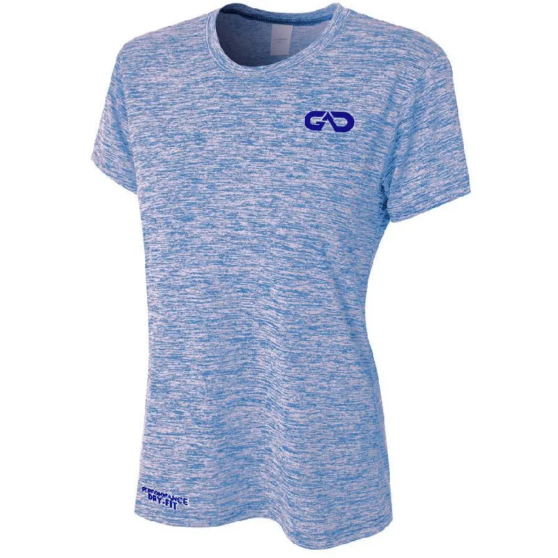 Galaxy DRY-FIT Womens Performance Tee (Light Blue) Satin Fabric Silk Fabric Chiffon Fabric