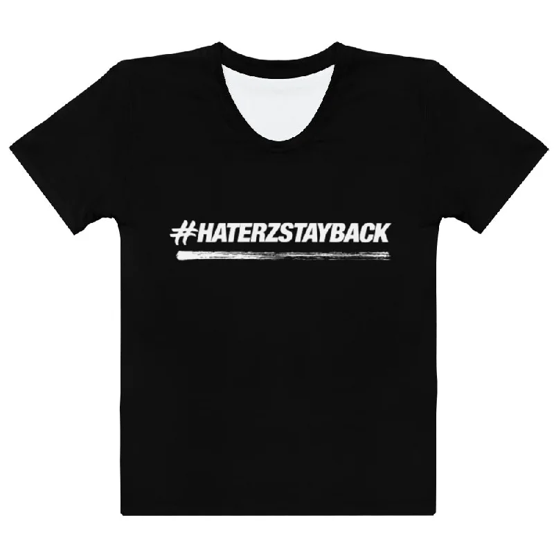 #HaterzStayBack Women's T-Shirt (Black) Lace Blend Ribbed Blend Corduroy Blend