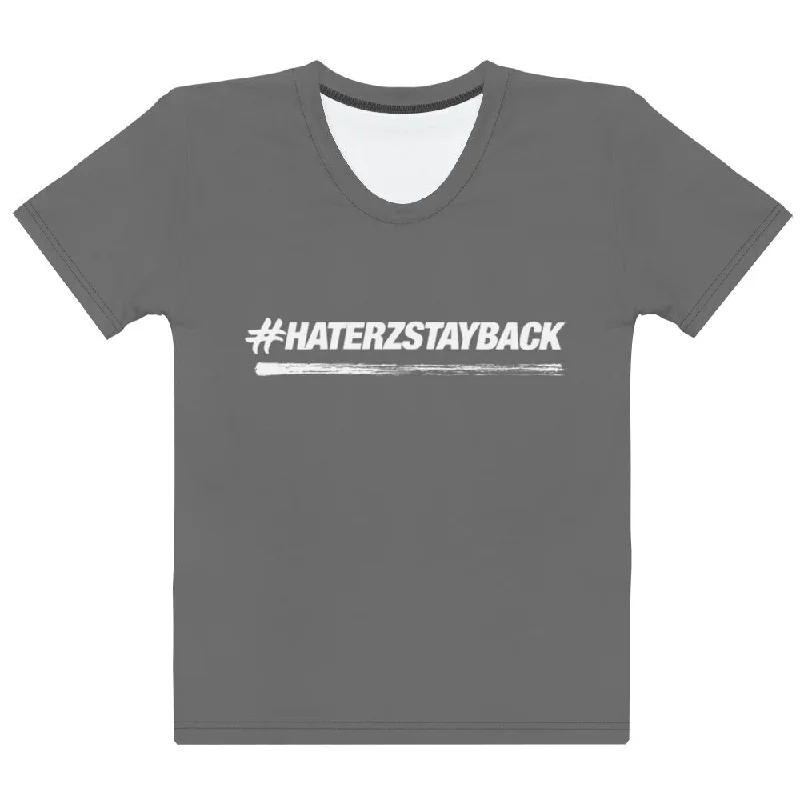 #HaterzStayBack Women's T-Shirt (Grey) Houndstooth Herringbone Solid