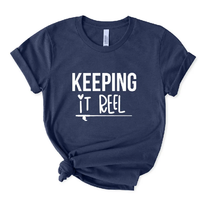 Keeping it reel T-Shirt for Women Graphic T-Shirt Round Neck Polyester