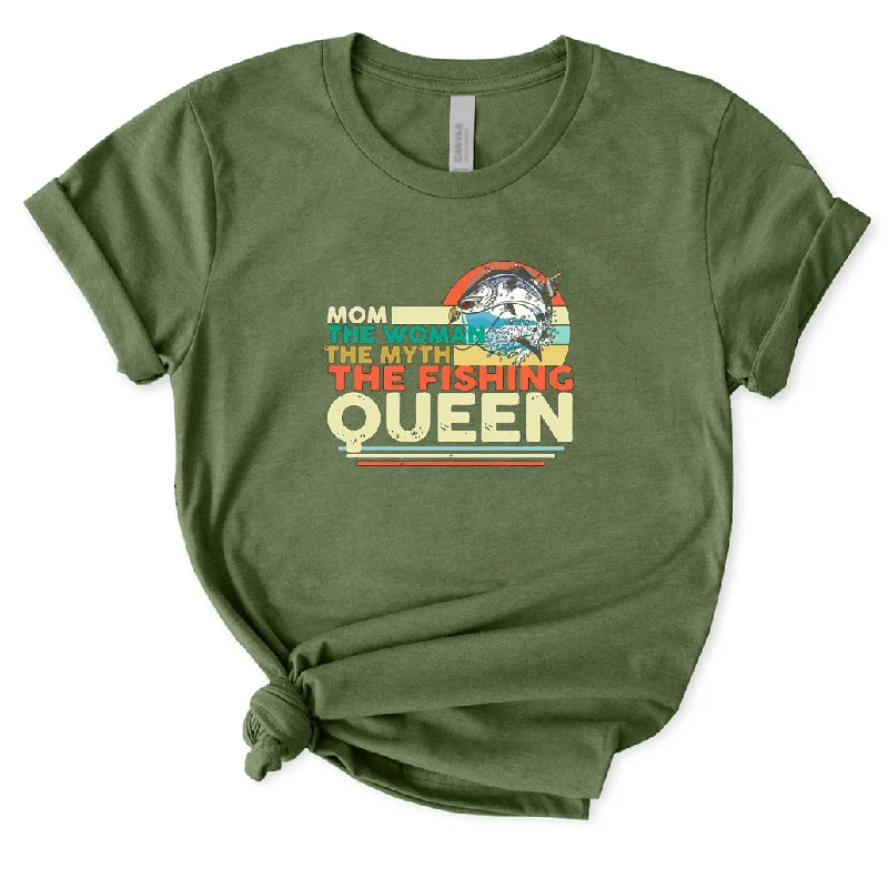 The Fishing Queen T-Shirt for Women Beaded Sequined Faux Fur