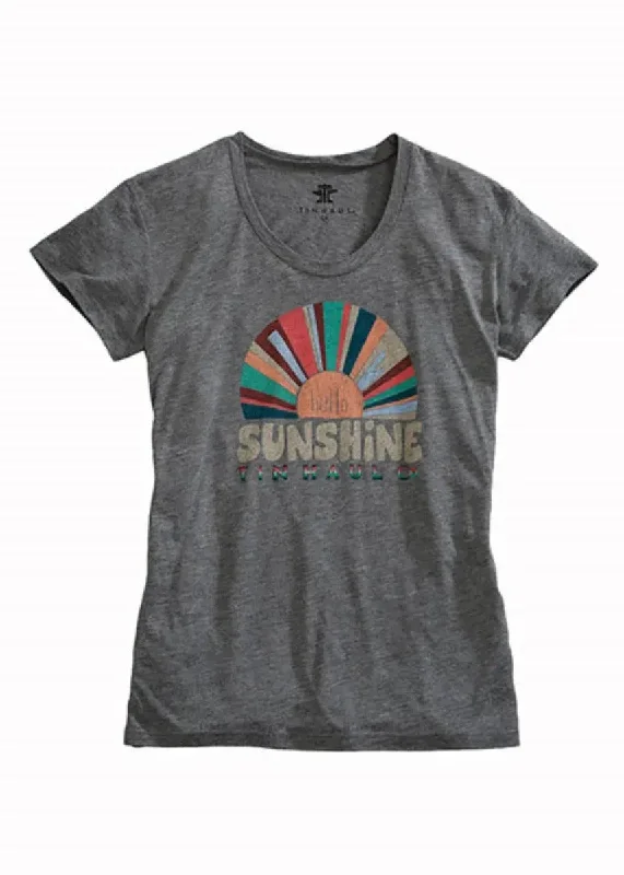 Tin Haul Hello Sunshine (Grey) - Women's T-Shirt Satin Blend Silk Blend Wool Blend