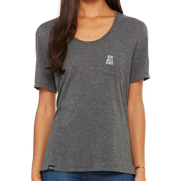 Women's Flowy Pocket Tee (Heather Grey) Jersey Fabric Tulle Fabric Batik Fabric