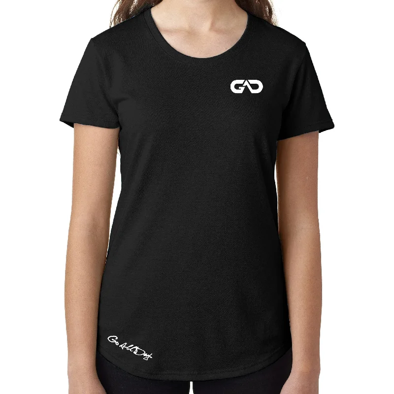 Women's GO ALL DAY Infinity Logo TriBlend Tee (Black) Cotton Fabric Linen Fabric Terry Fabric