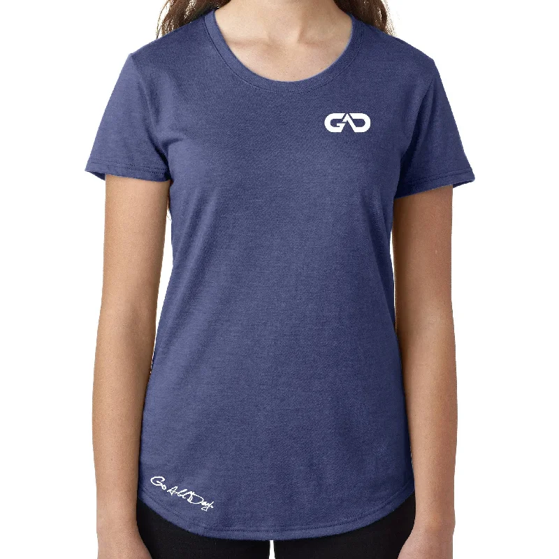 Women's GO ALL DAY Infinity Logo TriBlend Tee (Blue) Solid Color Striped Floral