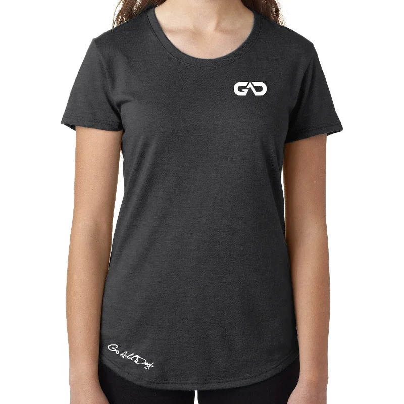 Women's GO ALL DAY Infinity Logo TriBlend Tee (Charcoal) Casual Formal Business