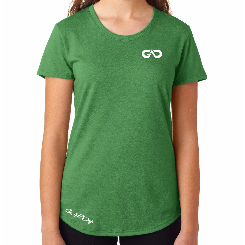 Women's GO ALL DAY Infinity Logo TriBlend Tee (Green) Print Jacquard Patchwork