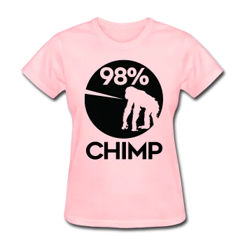 "98% Chimp" (black) - Women's T-Shirt Handmade Hand-knitted Hand-woven