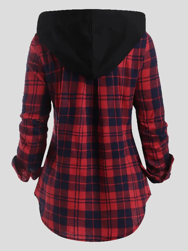 Casual Plaid Corduroy Jacket Welt Pockets Slit Pockets Flap Pockets