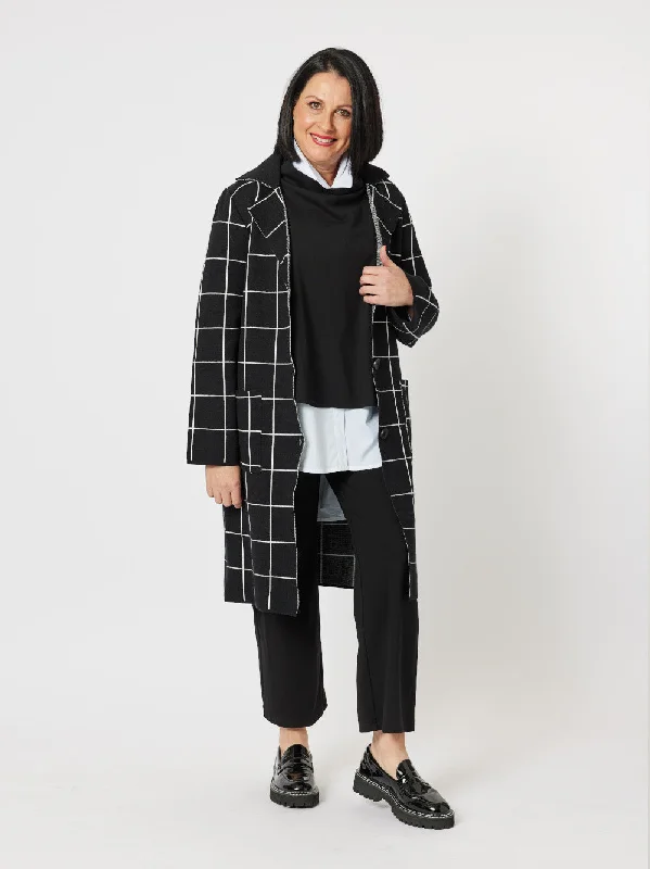 Clarity Check Knit Jacket Black Bomber Jacket Anorak Windbreaker