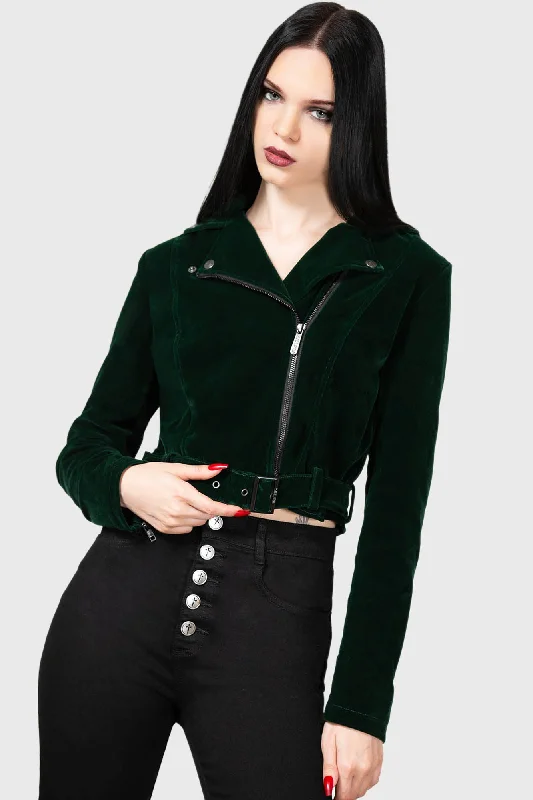 Emerald Goddess Biker Jacket Oversized Jacket Tailored Jacket Straight Jacket