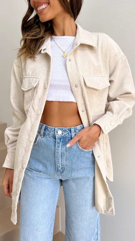 Jaren Jacket - Beige Mesh Jacket Canvas Jacket Denim Jacket