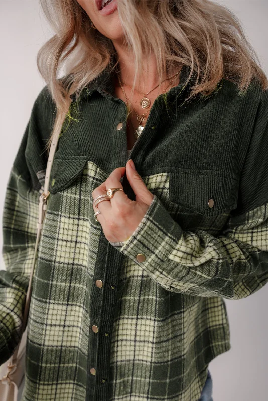 Lightweight Plaid Corduroy Jacket Anorak Shell Jacket Lightweight Jacket