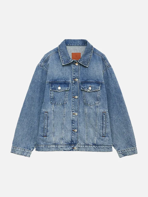 Rory Jacket in Vintage Indigo Jersey Jacket Tulle Jacket Batik Jacket