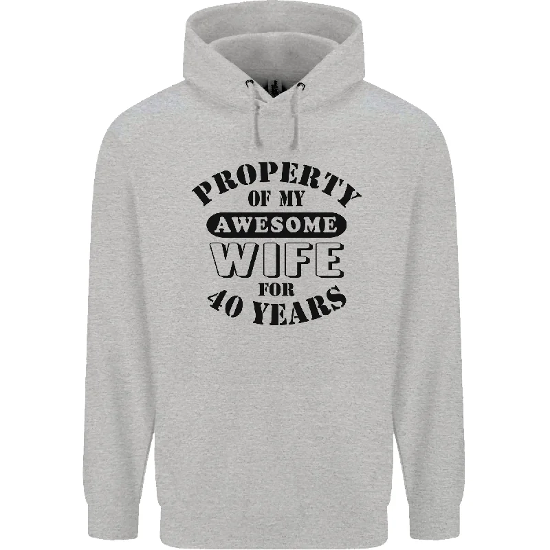 40th Wedding Anniversary 40 Year Funny Wife Mens 80% Cotton Hoodie Graphic Hoodie Design Print