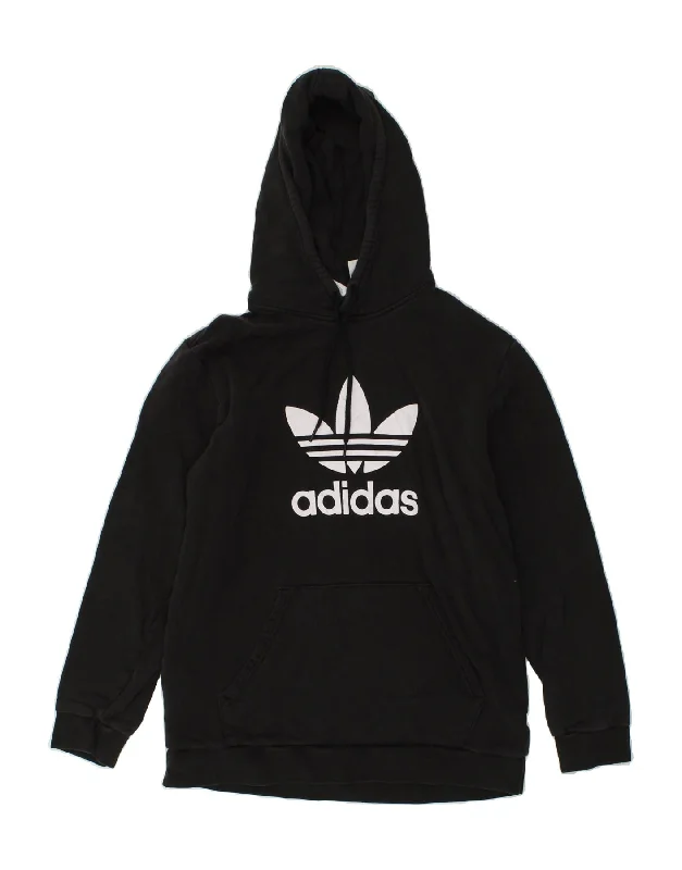 ADIDAS Mens Graphic Hoodie Jumper Large Black Cotton Hoodie with Stripes Bold Sporty ADIDAS Mens Graphic Hoodie Jumper Large Black Cotton Hoodie with Stripes Bold Sporty