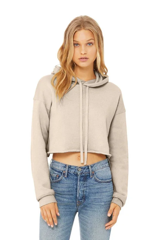 Bella + Canvas 7502 Women's Sponge Fleece Cropped Fleece Hoodie - Heather Dust Hoodie with Pastel Soft Subtle