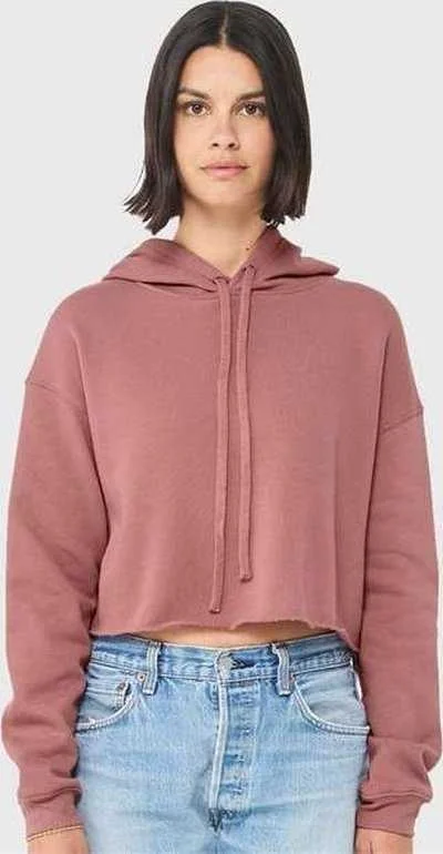 Bella + Canvas 7502 Women's Crop Fleece Hoodie - Mauve Hooded Sweatshirt Casual Wear Street Style