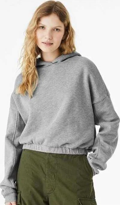 Bella + Canvas 7506 FWD Fashion Women's Sponge Fleece Cinched Bottom Hoodie - Athletic Heather Hoodie with Crew Neck Simple Timeless